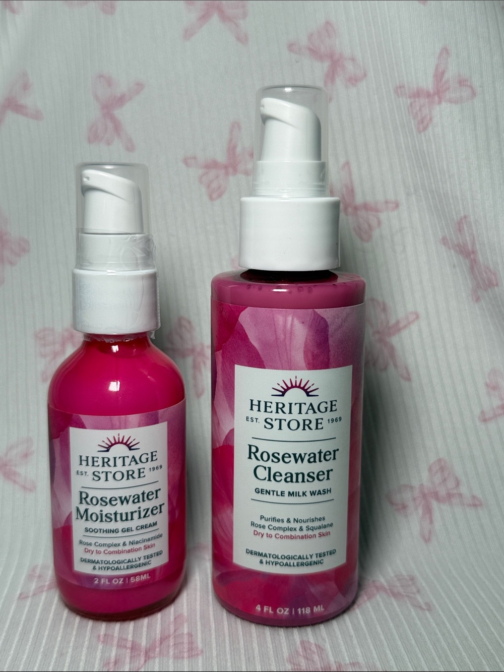 Heritage Rosewater Cleanser & Moisturizer - Pink